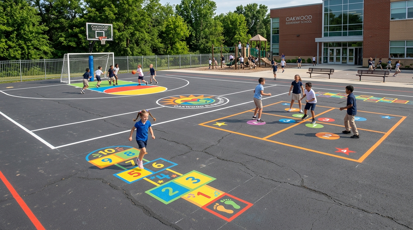 Playground Asphalt Painting