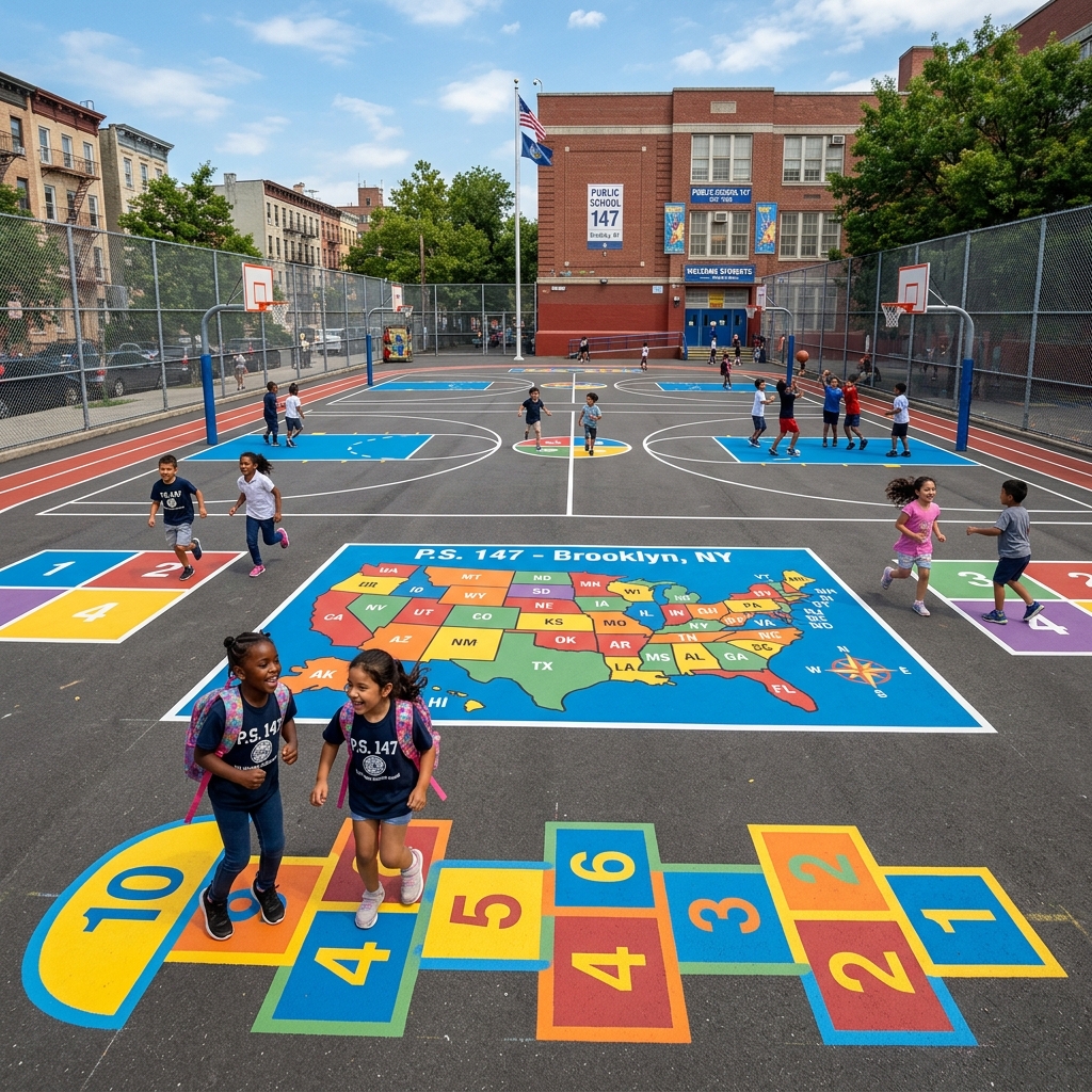 Playground Asphalt Painting